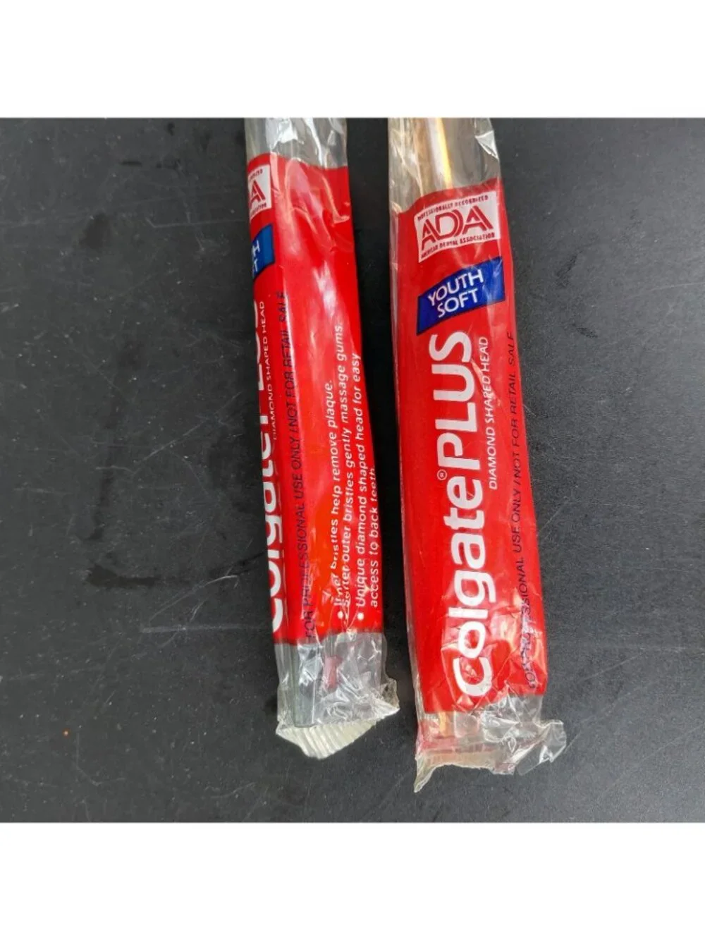 Colgate Plus Youth Soft Toothbrush Lot 2 Diamond Shaped Head ADA Multicolor